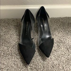 Zara black pointy clear heels
